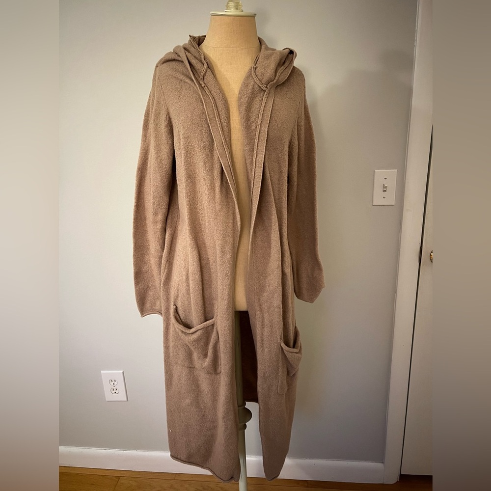 Cozy Tan Hooded Cardigan